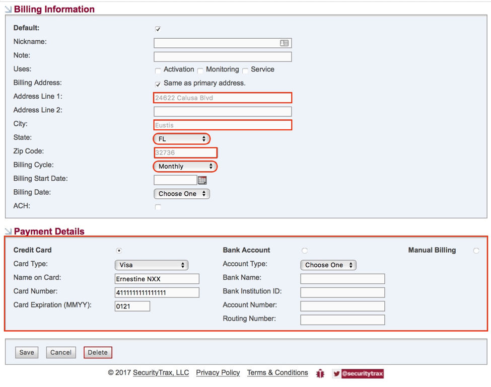 Billing Information